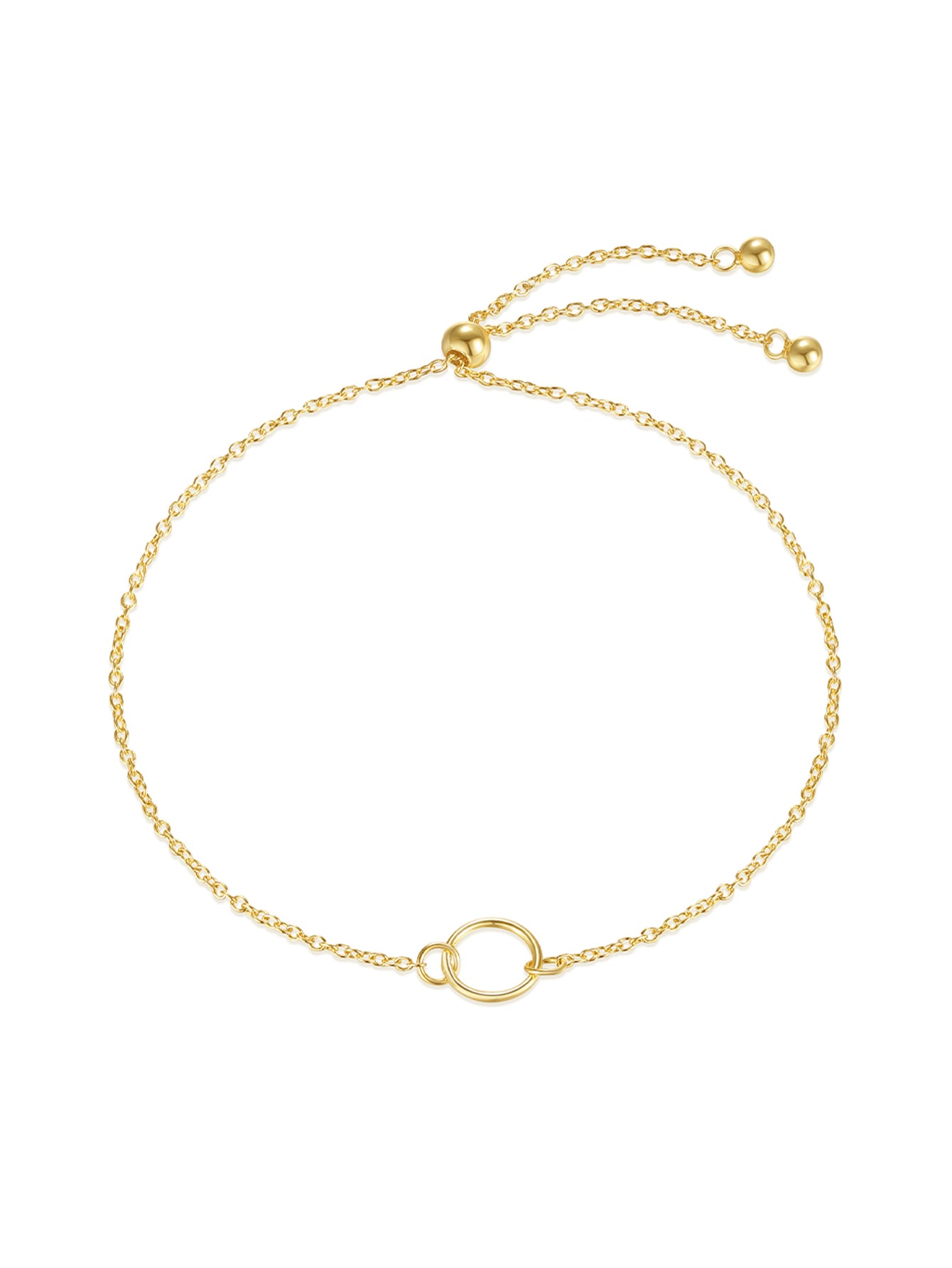 925 Sterling Silver Minimalist Circle Chain Bracelet