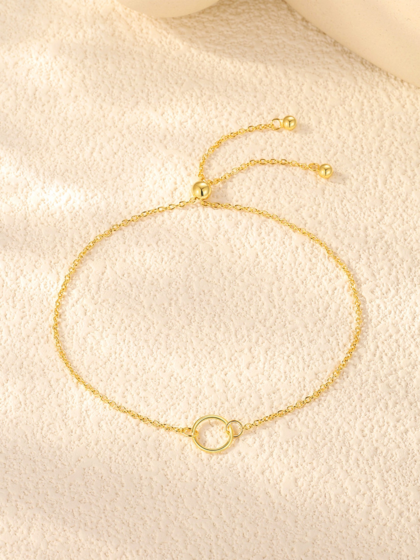 925 Sterling Silver Minimalist Circle Chain Bracelet