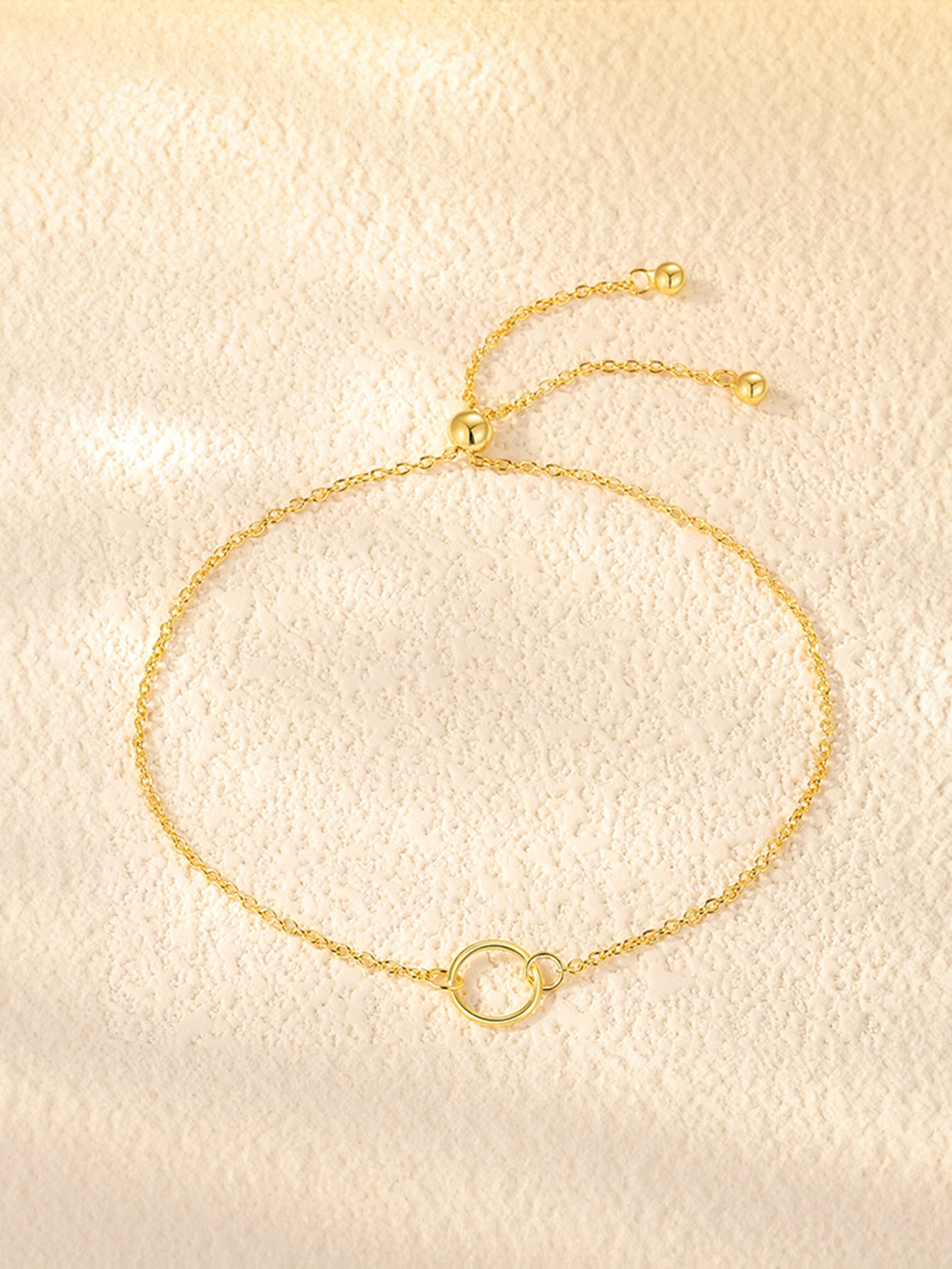 925 Sterling Silver Minimalist Circle Chain Bracelet