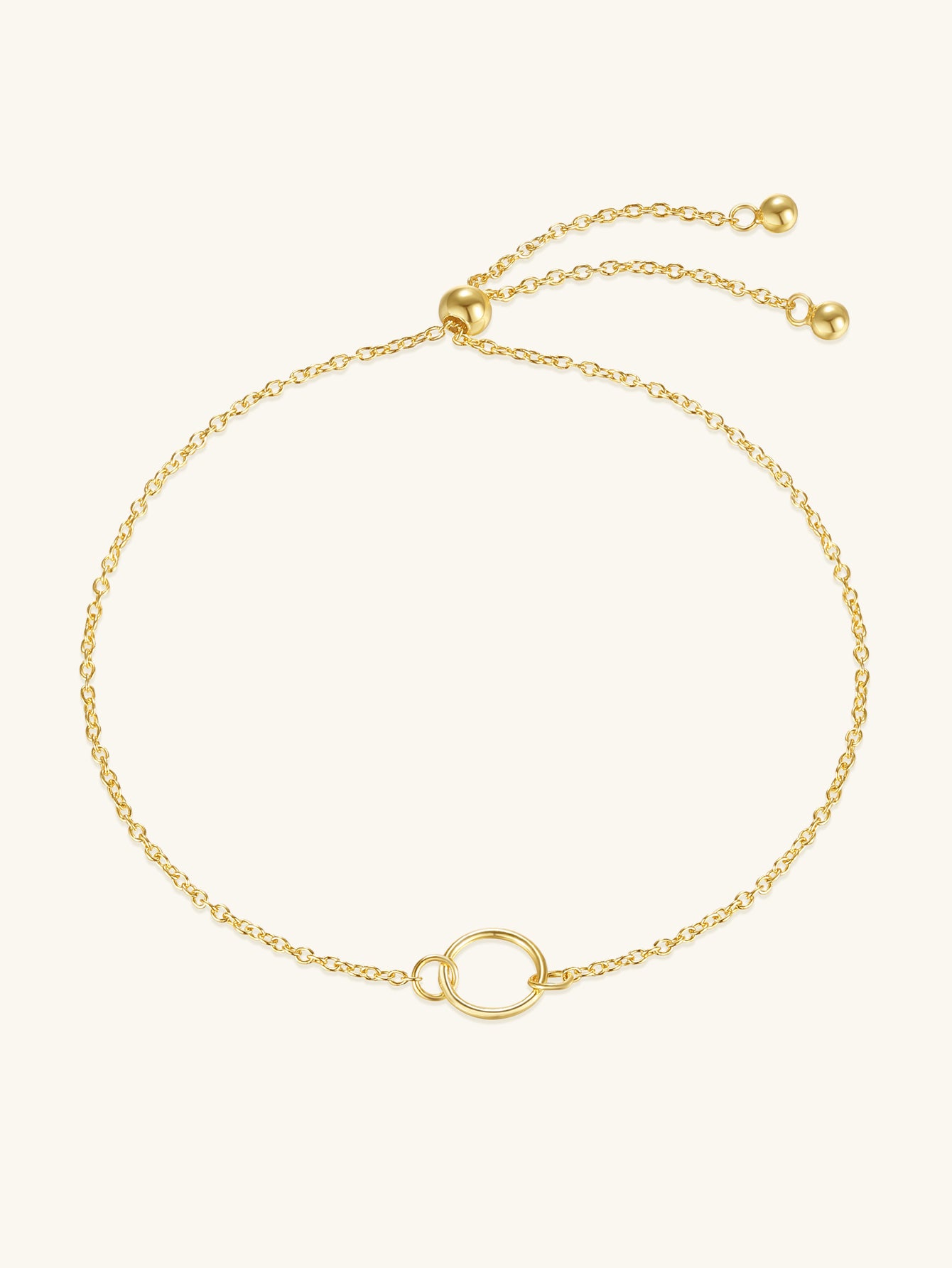 925 Sterling Silver Minimalist Circle Chain Bracelet
