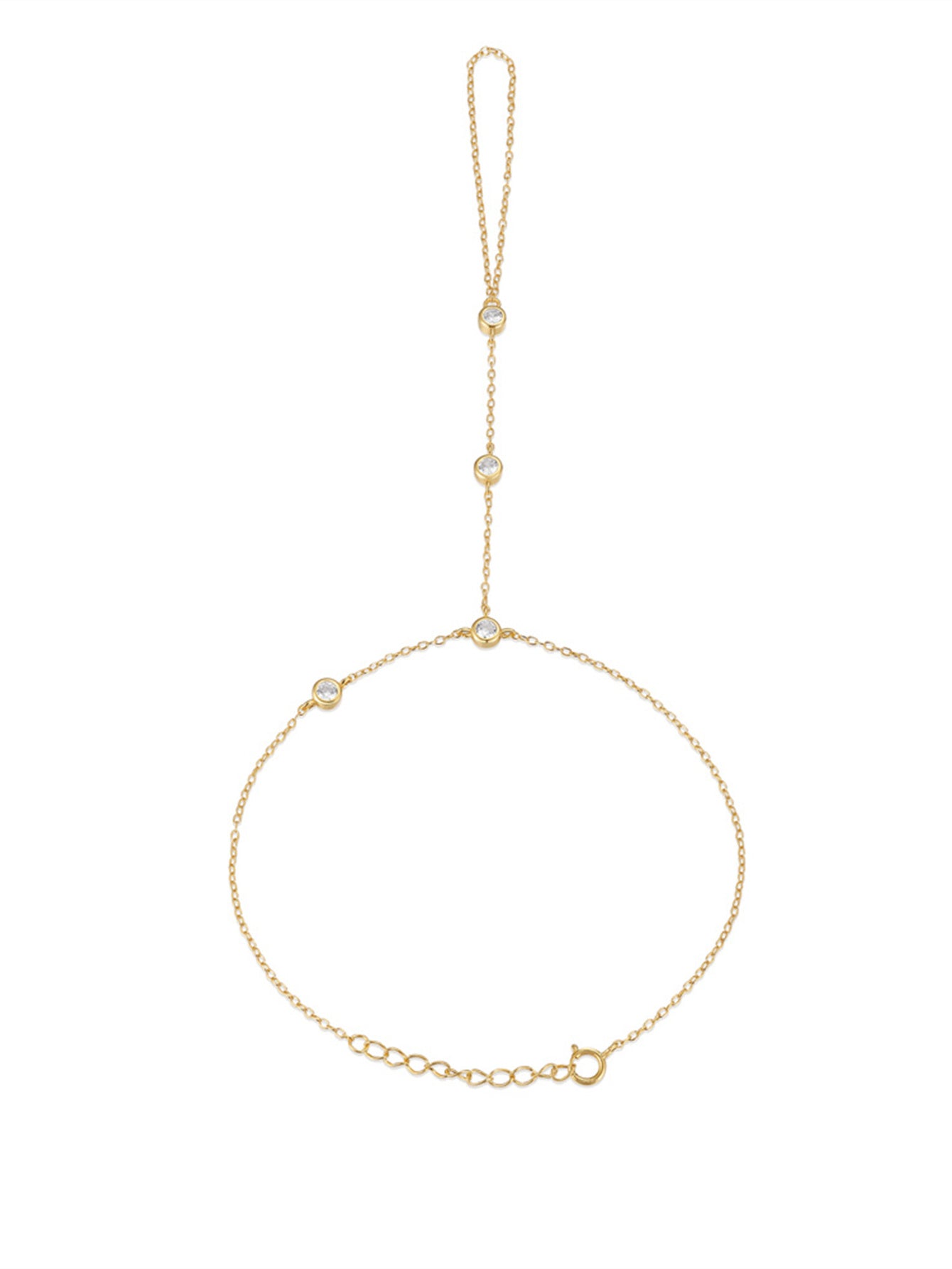 925 Sterling Silver Lotus Zircon Hand Chain Bracelet