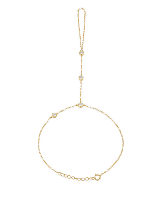 925 Sterling Silver Lotus Zircon Hand Chain Bracelet