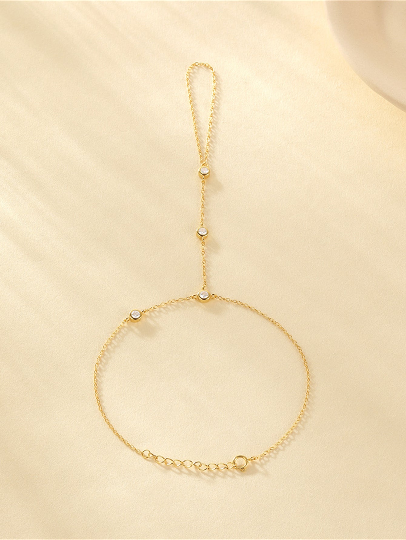 925 Sterling Silver Lotus Zircon Hand Chain Bracelet