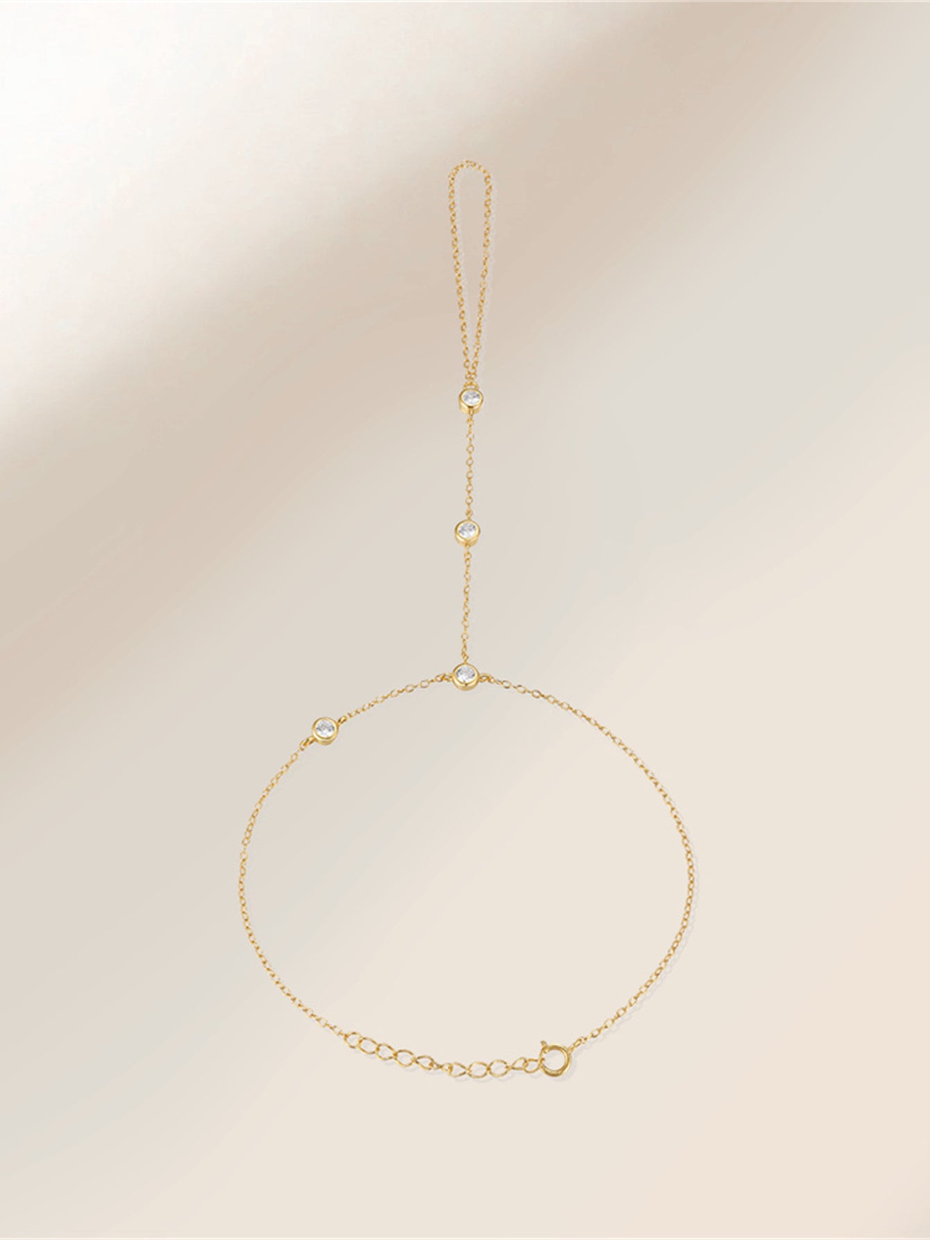 925 Sterling Silver Lotus Zircon Hand Chain Bracelet