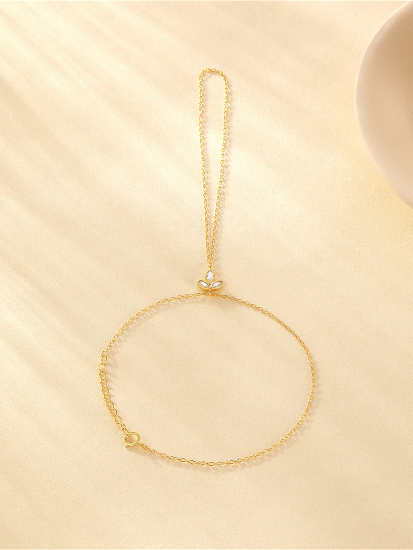 925 Sterling Silver Zircon Hand Chain Bracelet