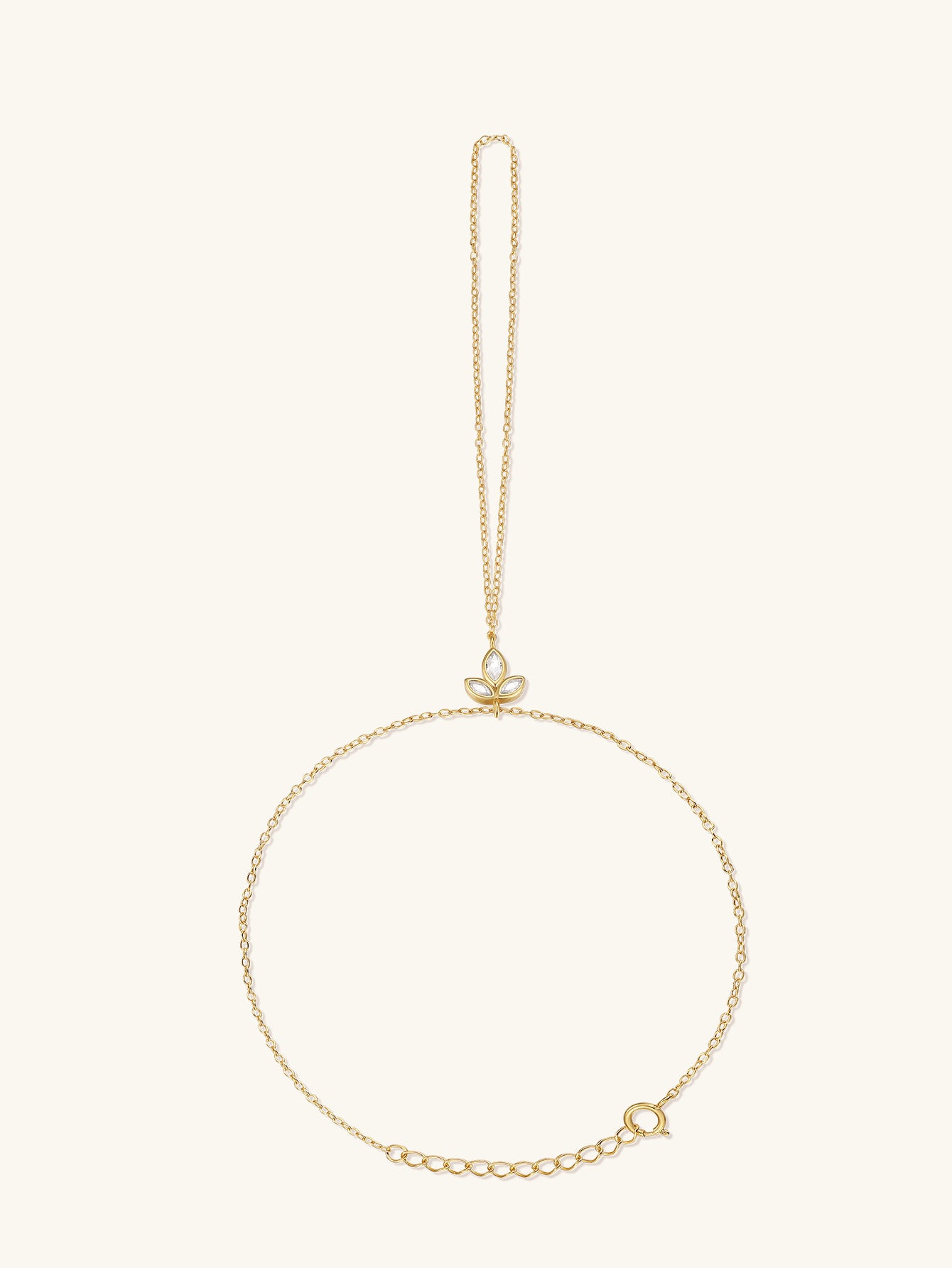 925 Sterling Silver Zircon Hand Chain Bracelet