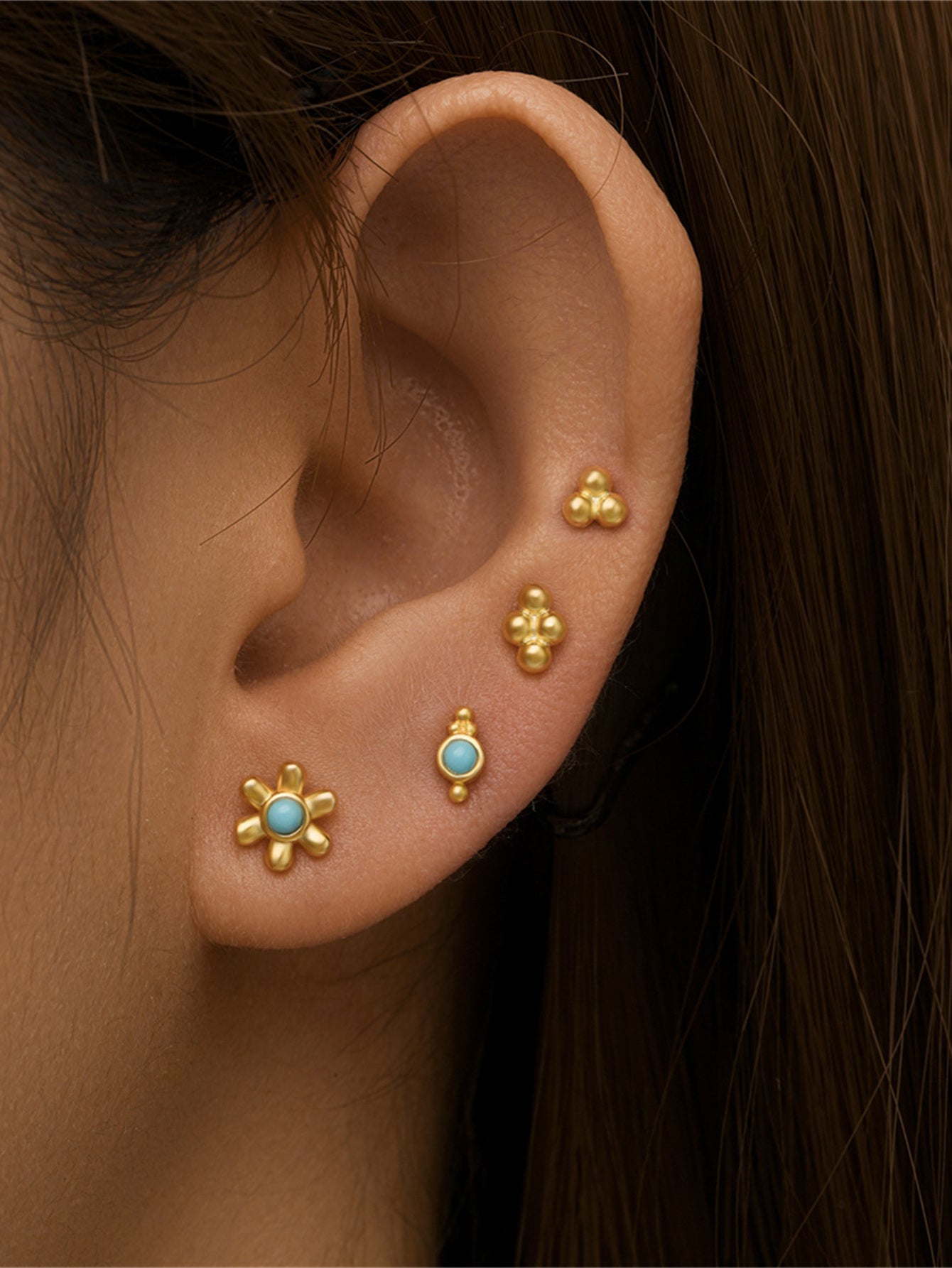 925 Sterling Silver Black Triangle Zircon Earring Set