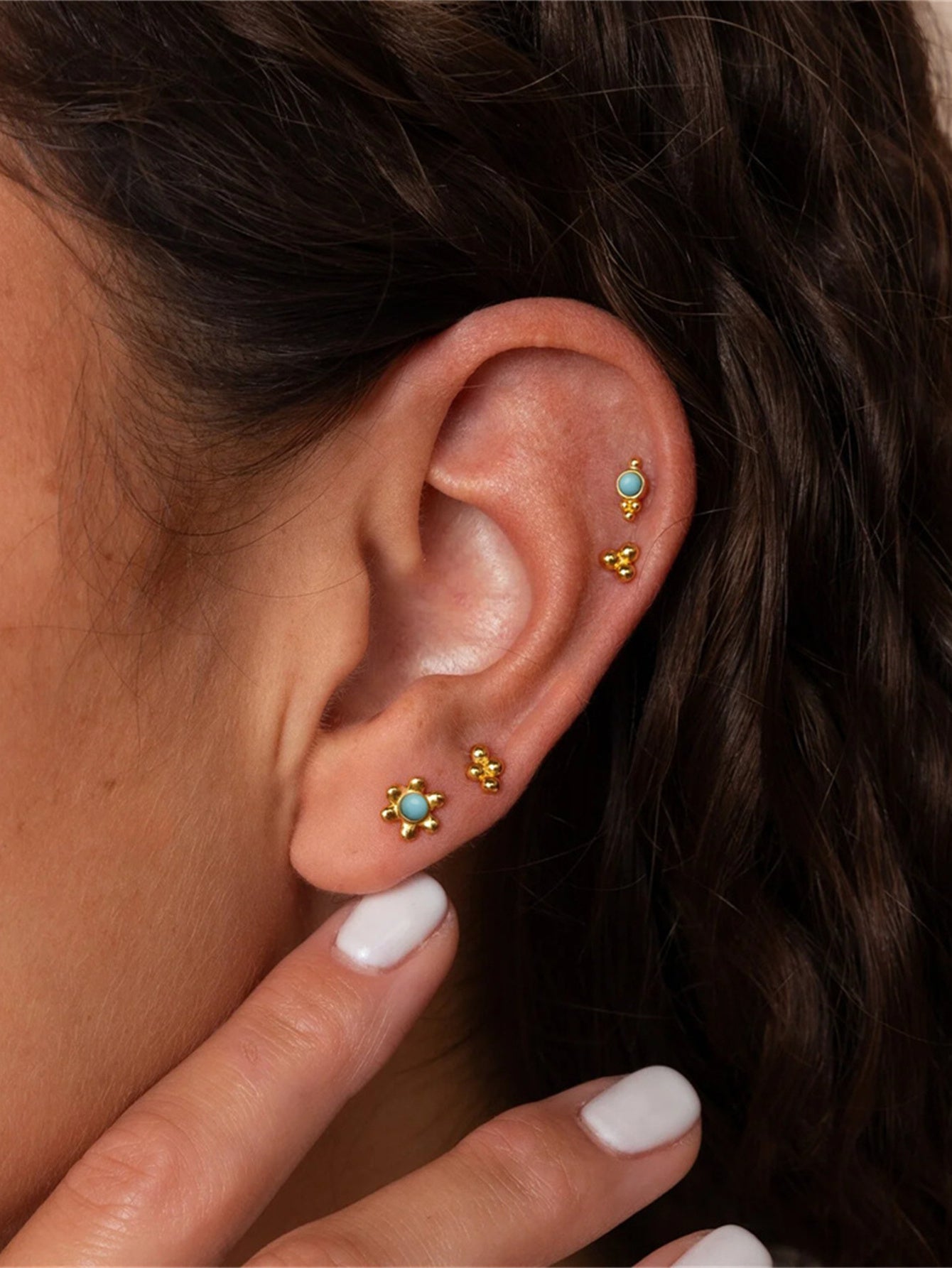 925 Sterling Silver Black Triangle Zircon Earring Set