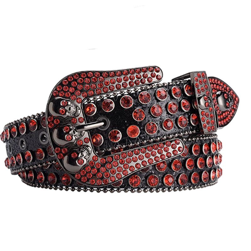 LoopStone Punk Skull Burst Flash Rhinestone Versatile Rivet Belt