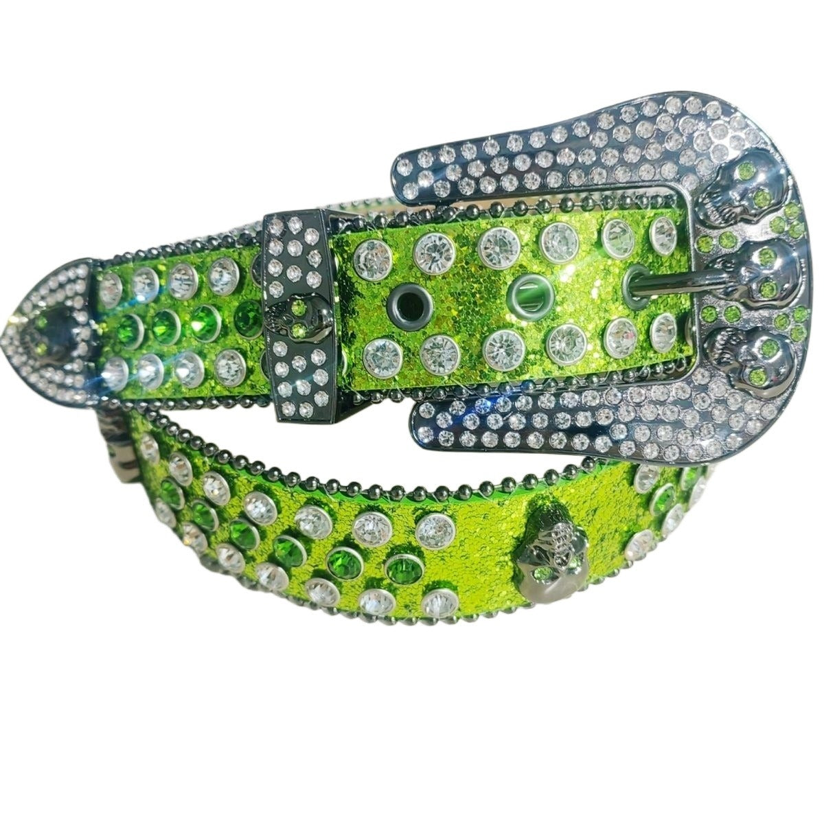 LoopStone Punk Skull Burst Flash Rhinestone Versatile Rivet Belt