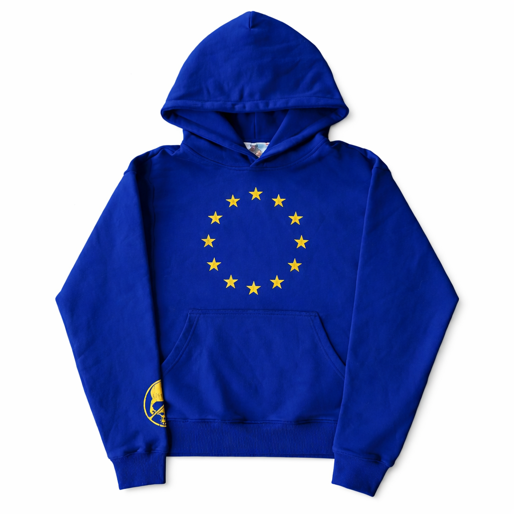 EU Stars Hoodie – Minimal Graphic Streetwear Pullover (Unisex)