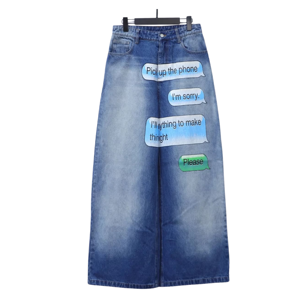 Unseen Echoes “Pick Up The Phone” Denim Jeans