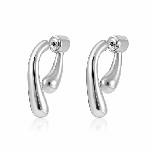 Titanium Minimalist Sculptural Open Drop Earrings