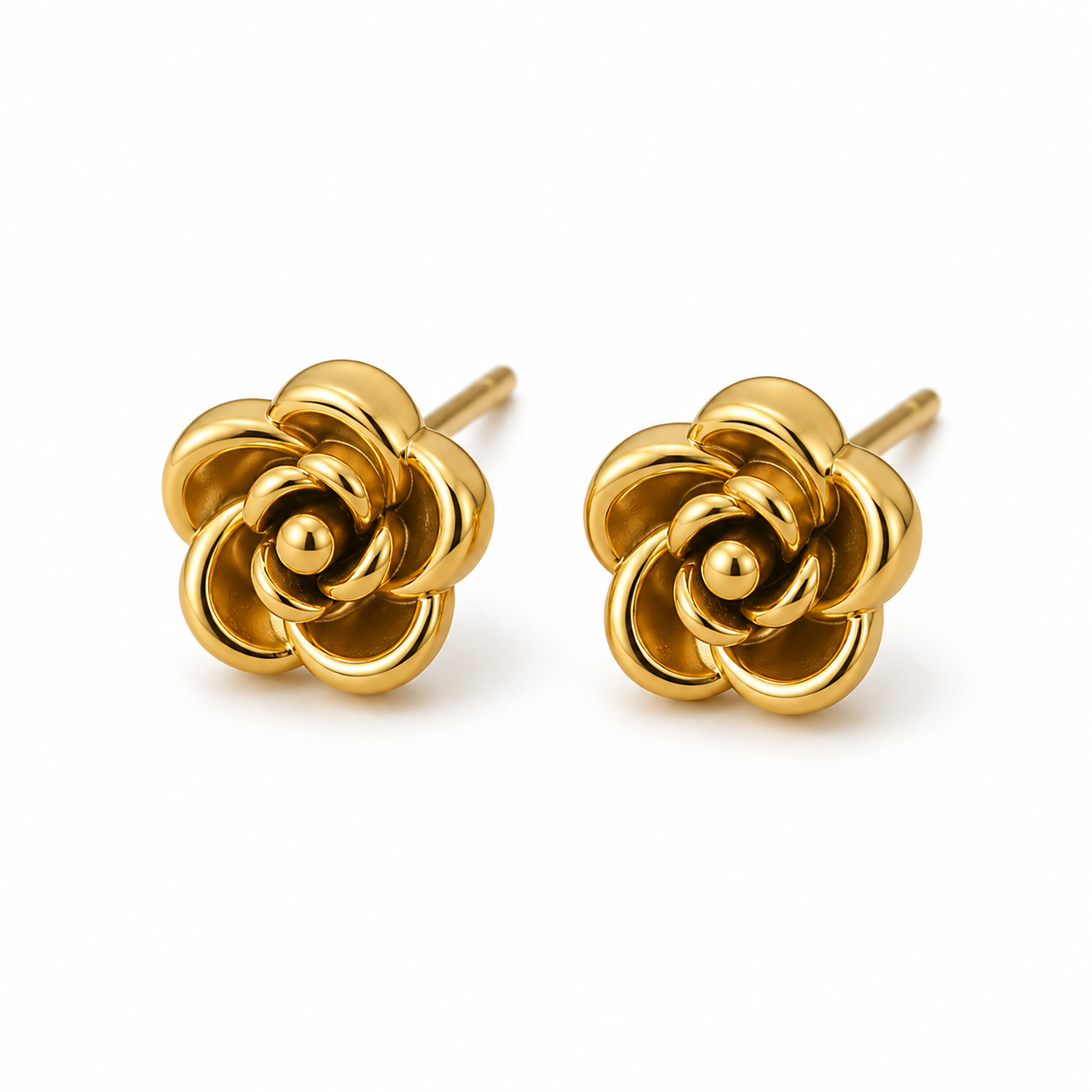 Titanium Mini Rose Stud Earrings