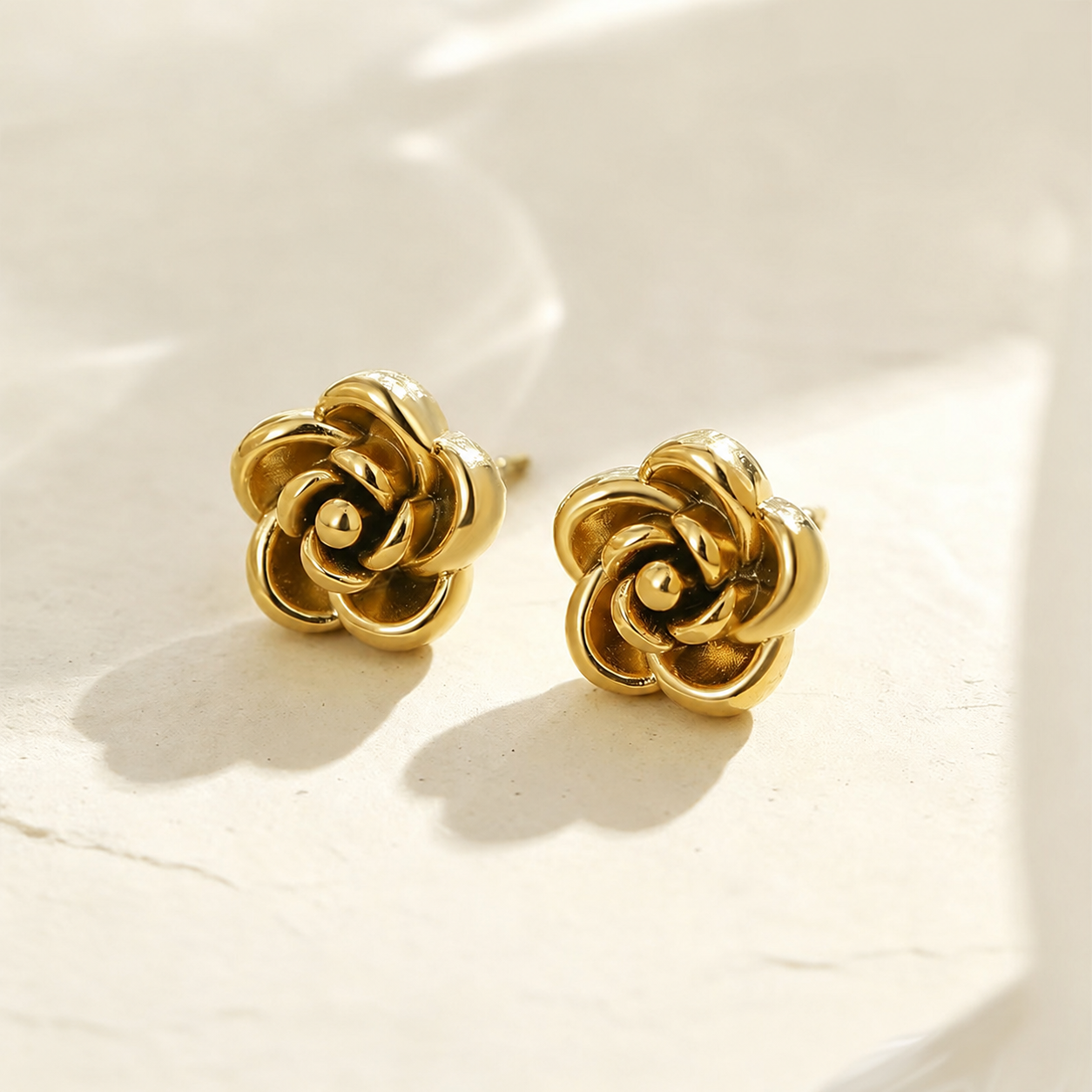Titanium Mini Rose Stud Earrings
