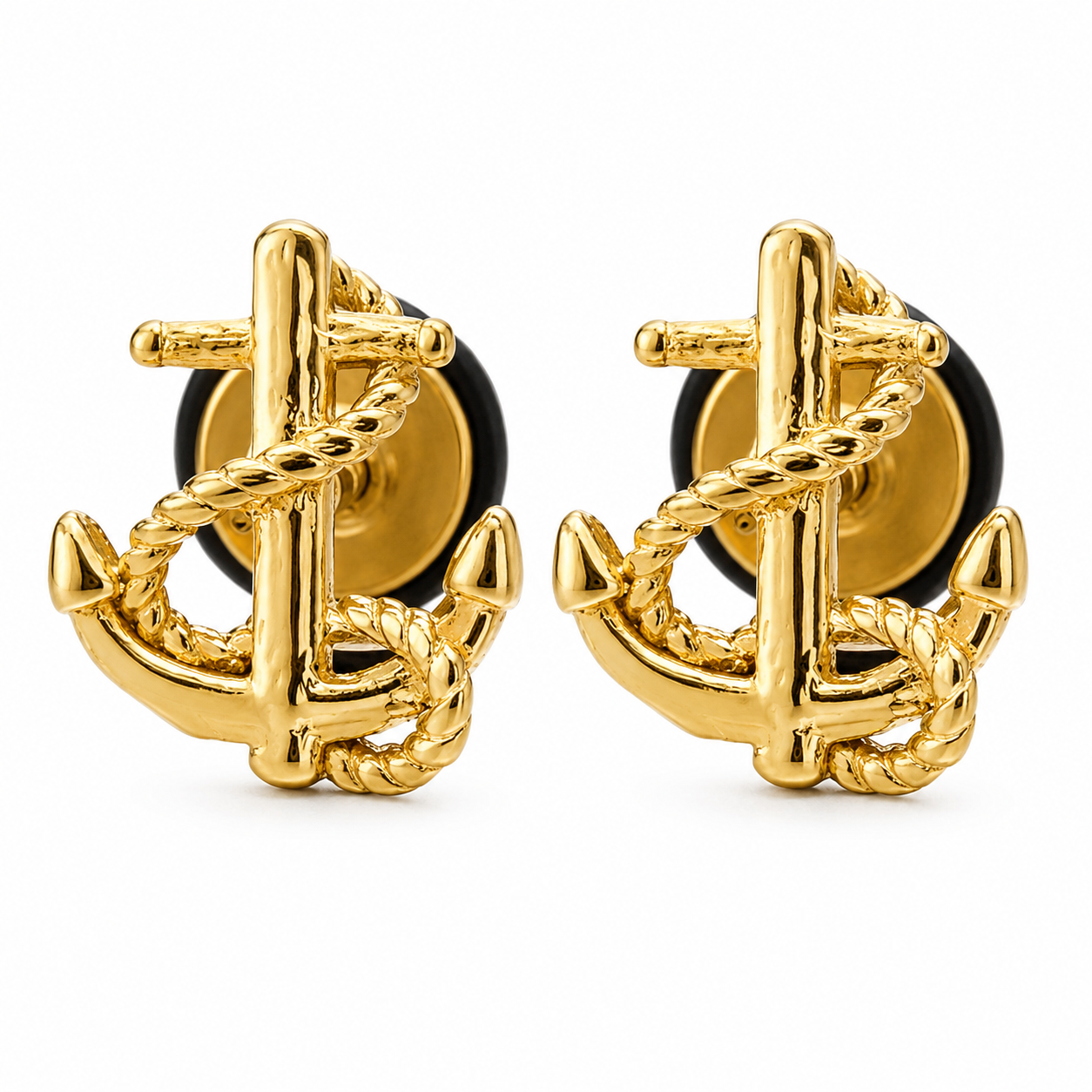 Titanium Nautical Anchor Stud Earrings