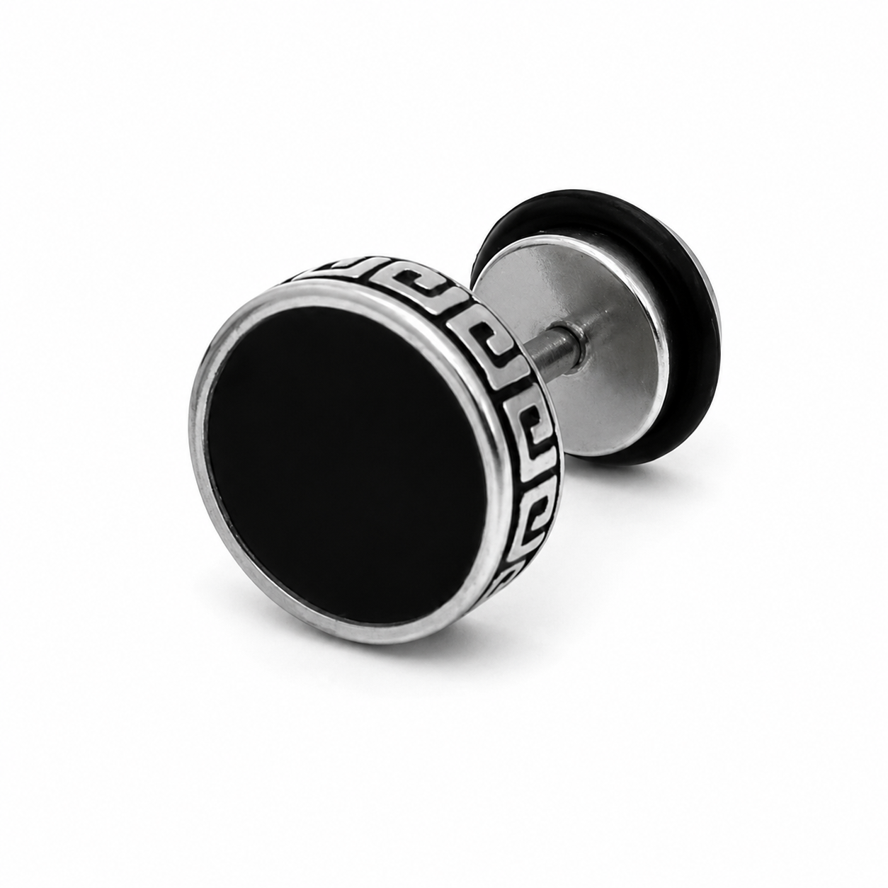 Titanium Steel Round Flat Back Stud Earring