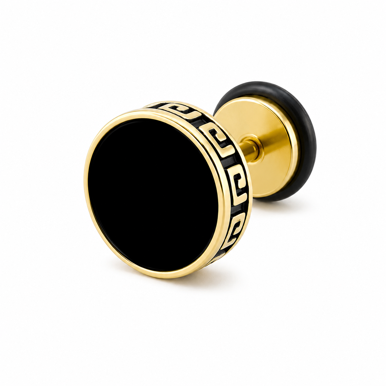 Titanium Steel Round Flat Back Stud Earring