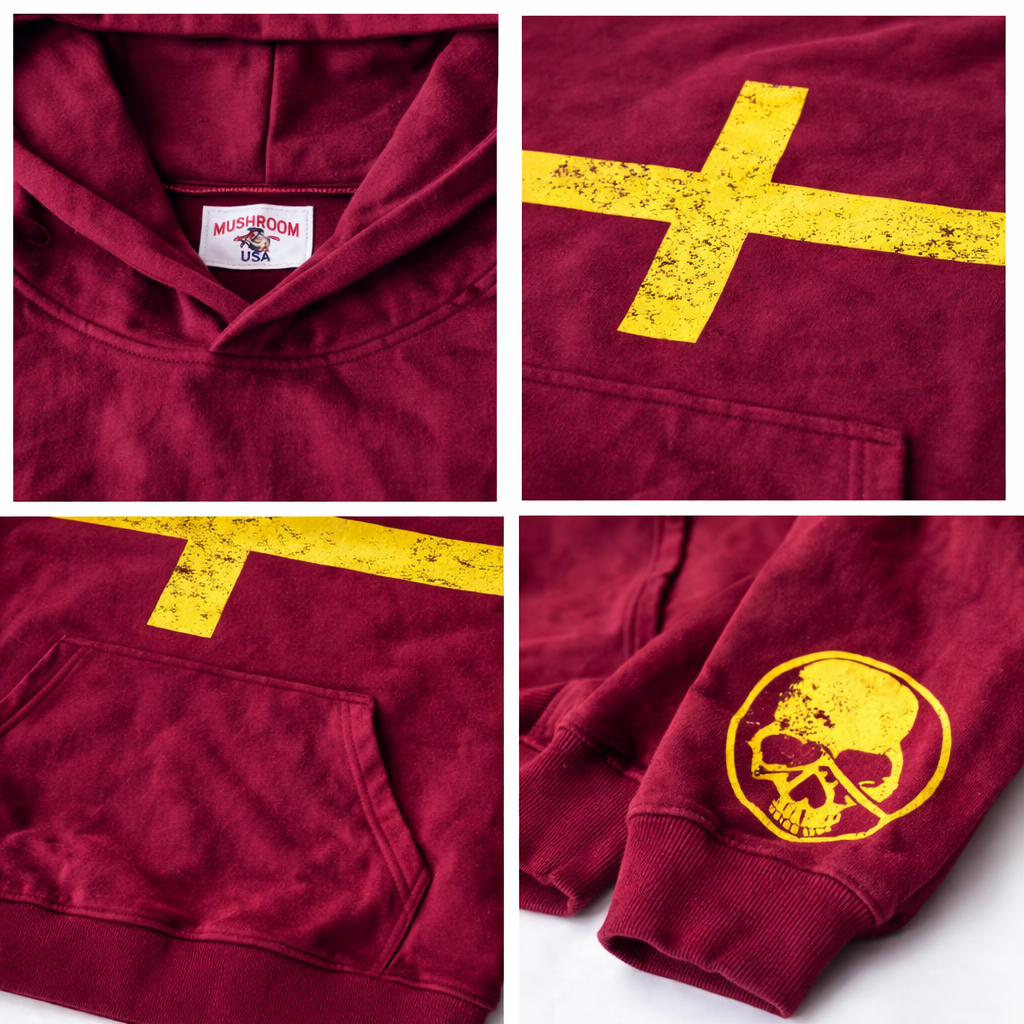 Cross Graphic Hoodie – Vintage Washed Streetwear Pullover (Unisex)