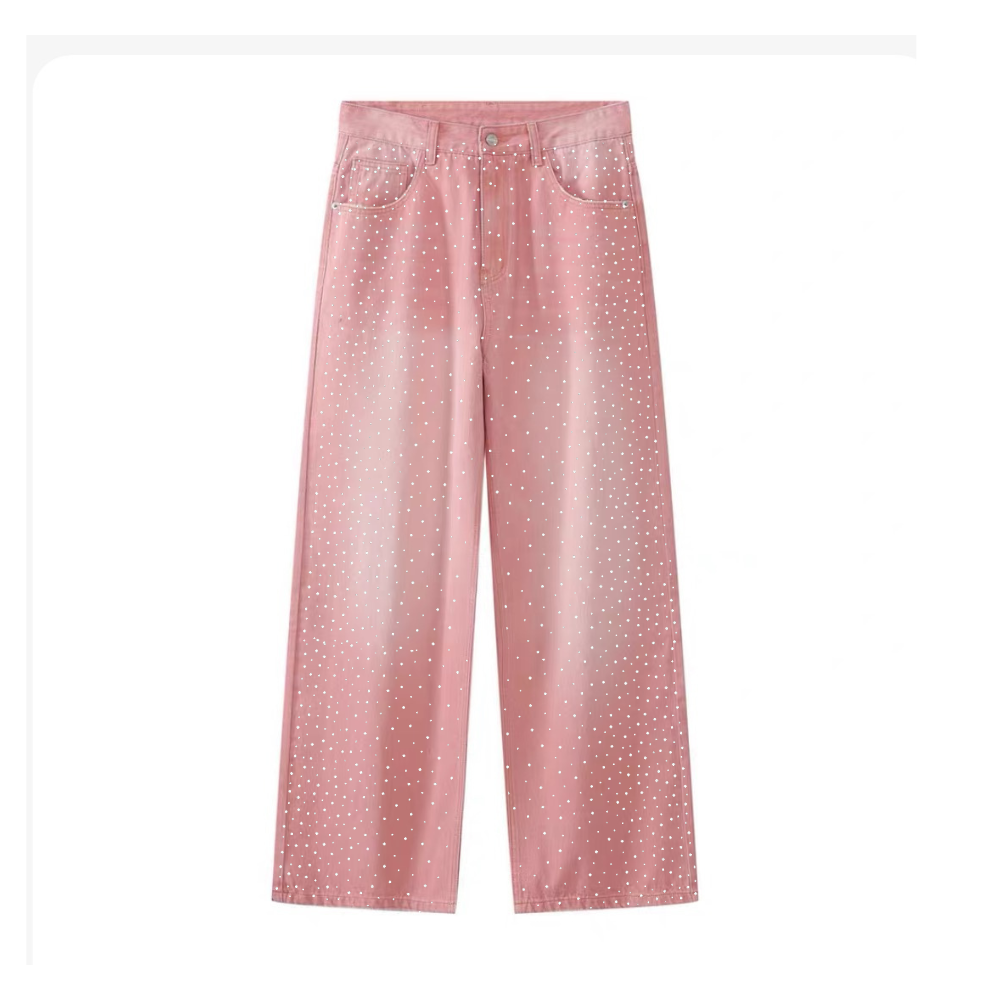 LoopStone Purple Pink Ice Drip Denim jeans