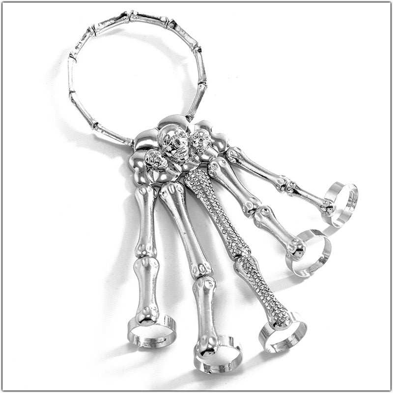 Skull Hand Armor Ring Set (Gothic Statement Jewelry)