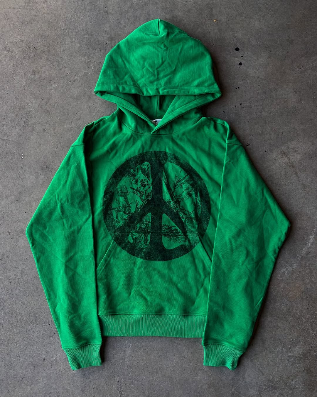 Peace Symbol Graphic Hoodie – Vintage Washed Streetwear Pullover (Unisex)