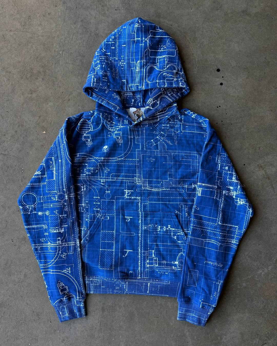 Blueprint Graphic Hoodie – Tech Sketch Streetwear Pullover (Unisex)