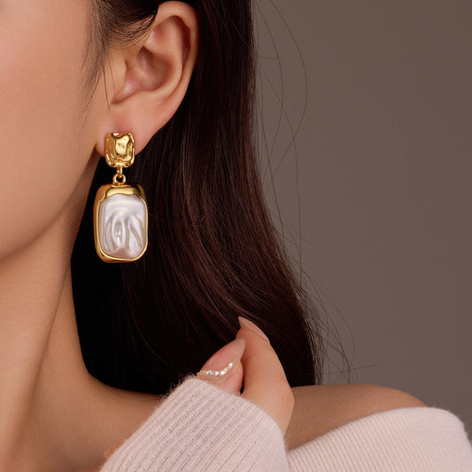 Plated Titanium Minimalist Disc-shaped Flat Back Drop Stud