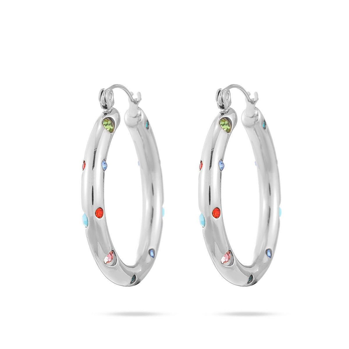 Titanium Zirconia Hoop Earrings