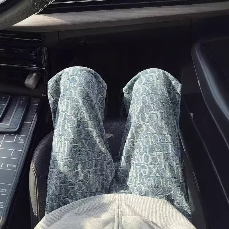 Unseen Echoes Typo Drift Denim Jeans
