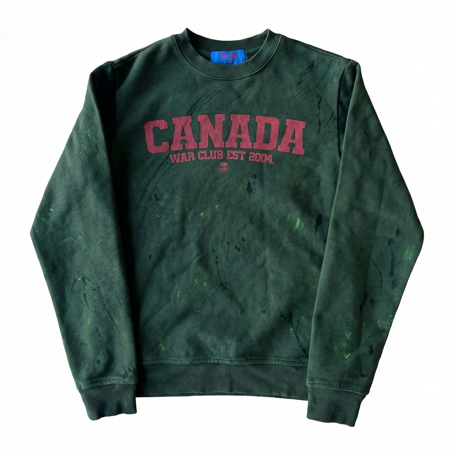 AOKLOK® Canada War Club Crewneck – Washed Military Green