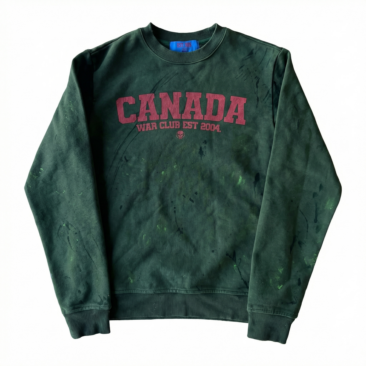 AOKLOK® Canada War Club Crewneck – Washed Military Green