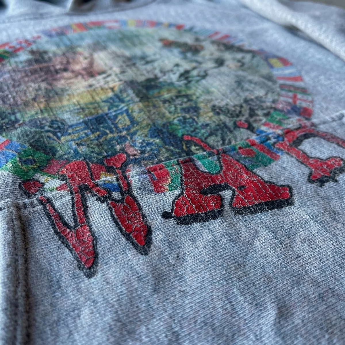 AOKLOK® Vintage Graphic Hoodie – Washed Grey Edition